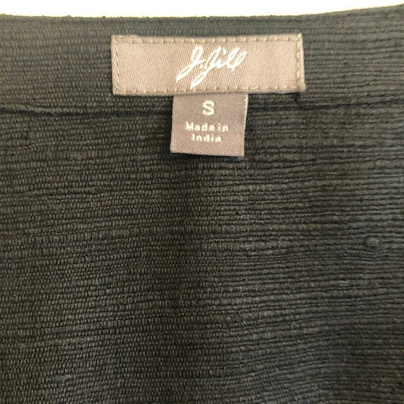 Black silk/cotton blend jacket with front tie closure - Picture 10 of 14